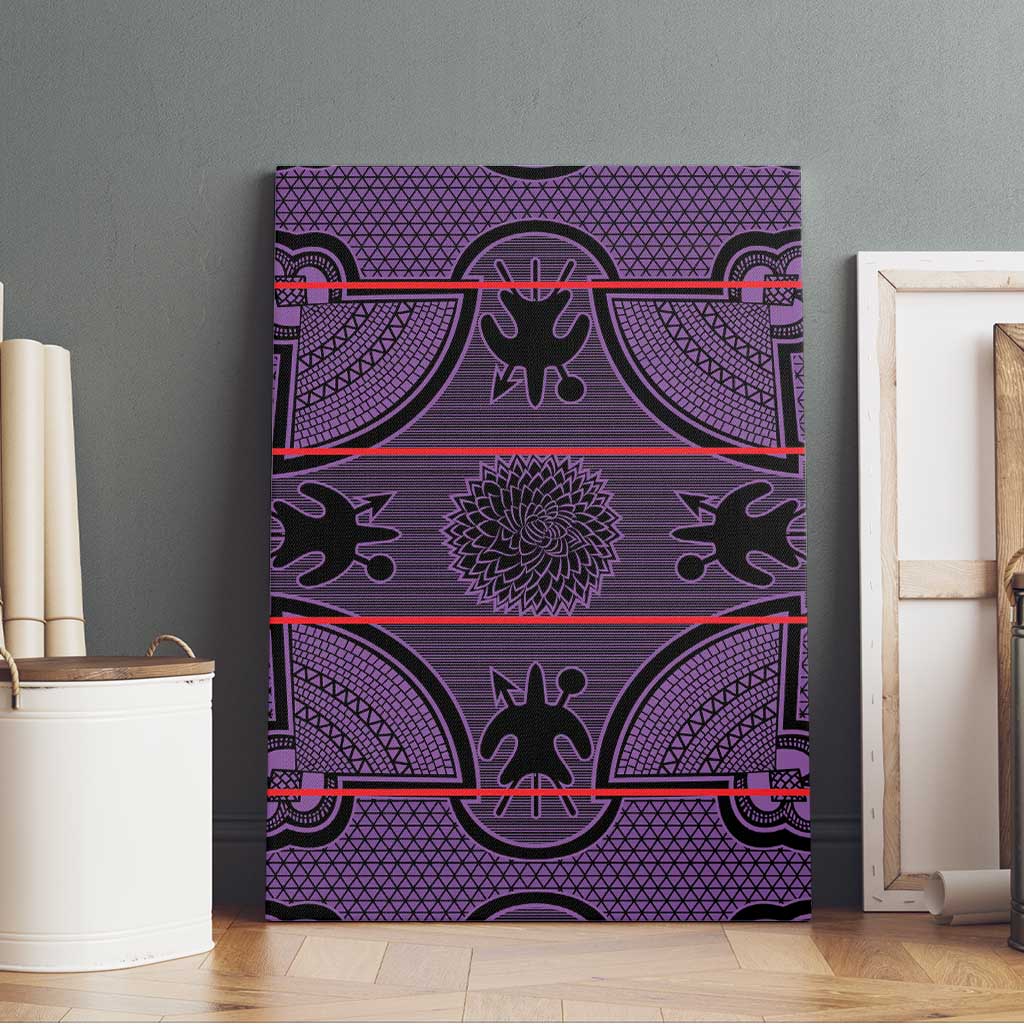 Lesotho Seanamarena Canvas Wall Art Basotho Traditional Blanket Style - Violet - Wonder Print Shop
