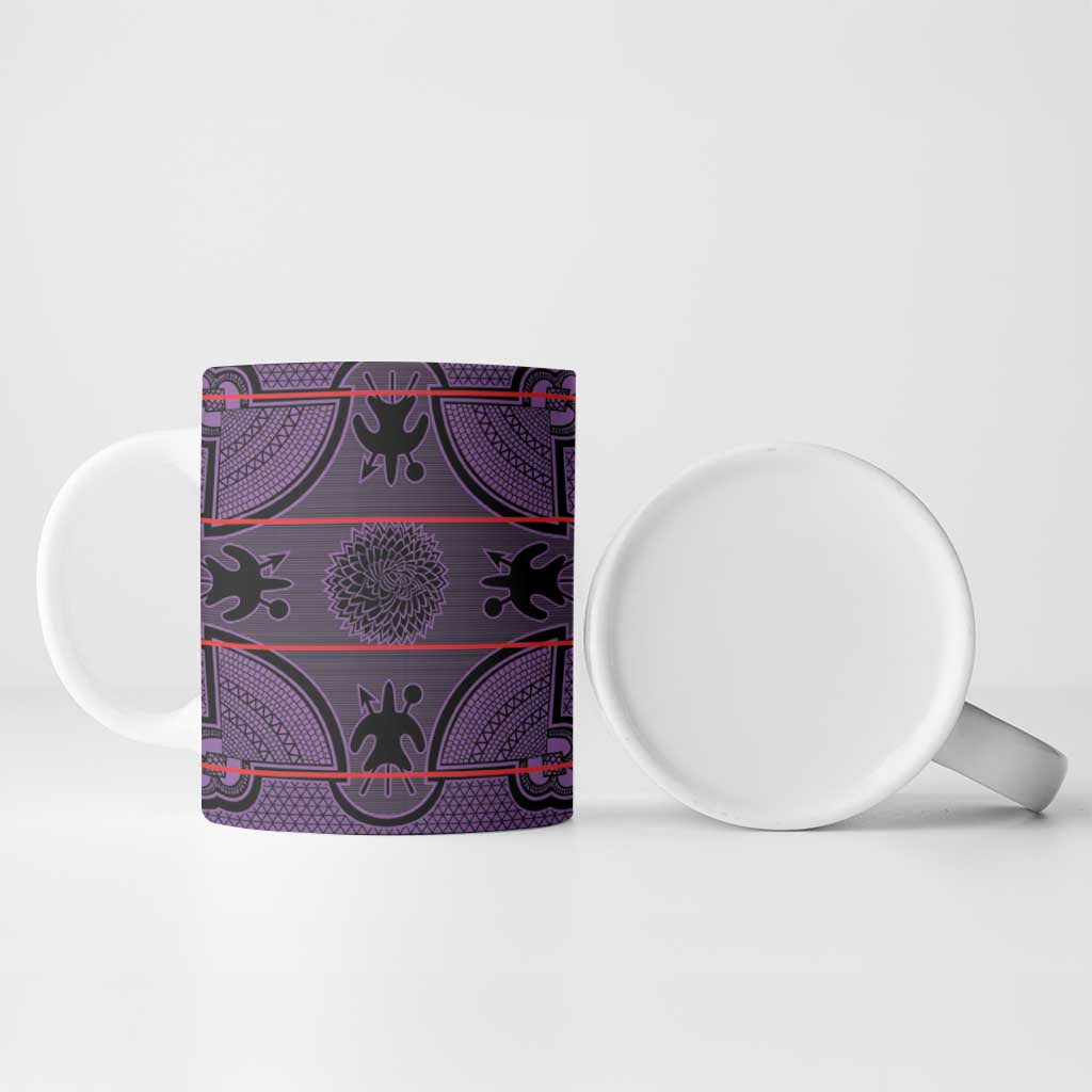 Lesotho Seanamarena Ceramic Mug Basotho Traditional Blanket Style - Violet - Wonder Print Shop