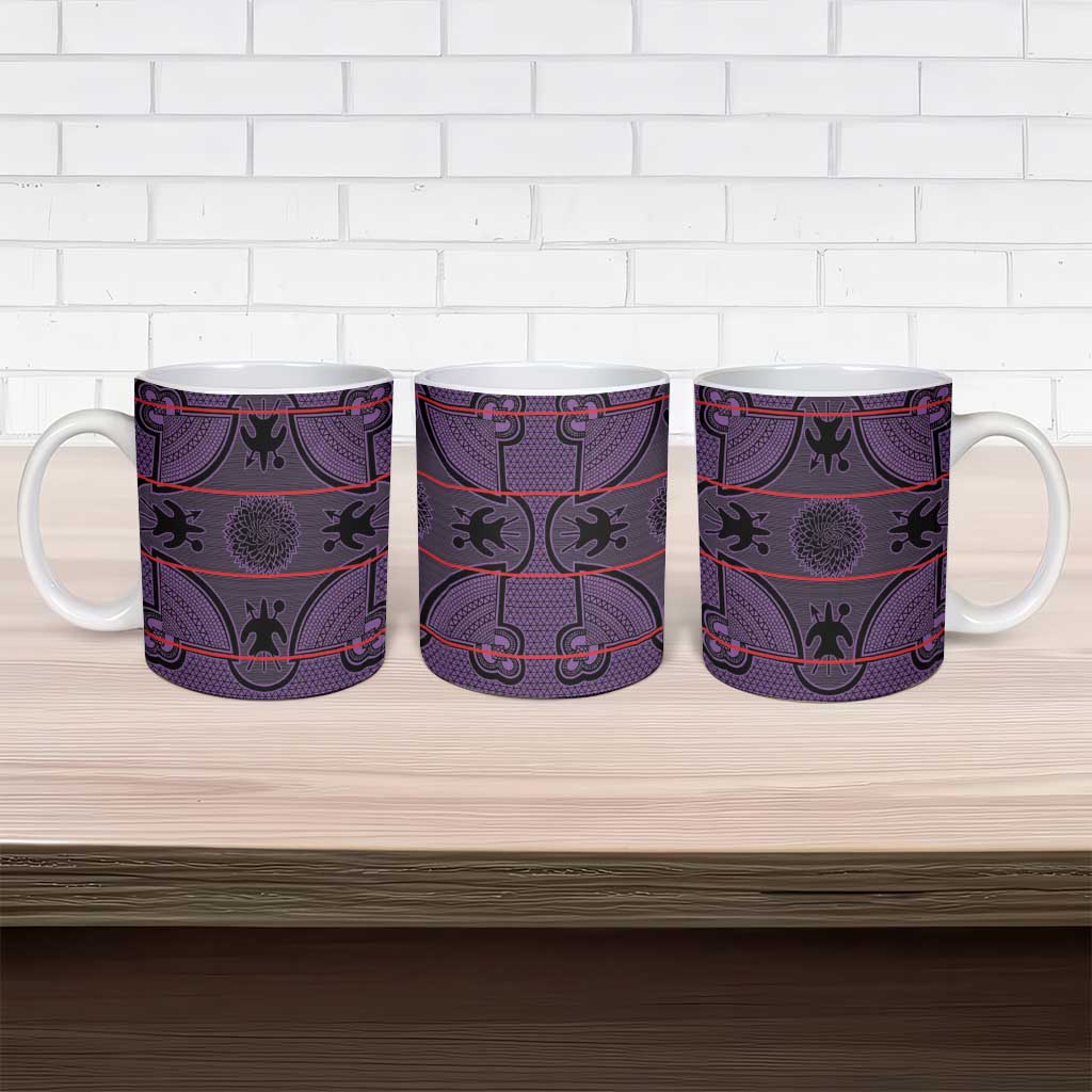 Lesotho Seanamarena Ceramic Mug Basotho Traditional Blanket Style - Violet - Wonder Print Shop