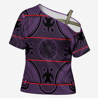 Lesotho Seanamarena Cross Shoulder Shirt Basotho Traditional Blanket Style - Violet - Wonder Print Shop