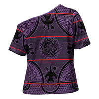 Lesotho Seanamarena Cross Shoulder Shirt Basotho Traditional Blanket Style - Violet - Wonder Print Shop