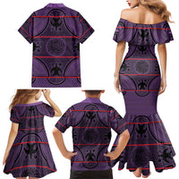 Lesotho Seanamarena Family Matching Mermaid Dress and Hawaiian Shirt Basotho Traditional Blanket Style - Violet - Wonder Print Shop