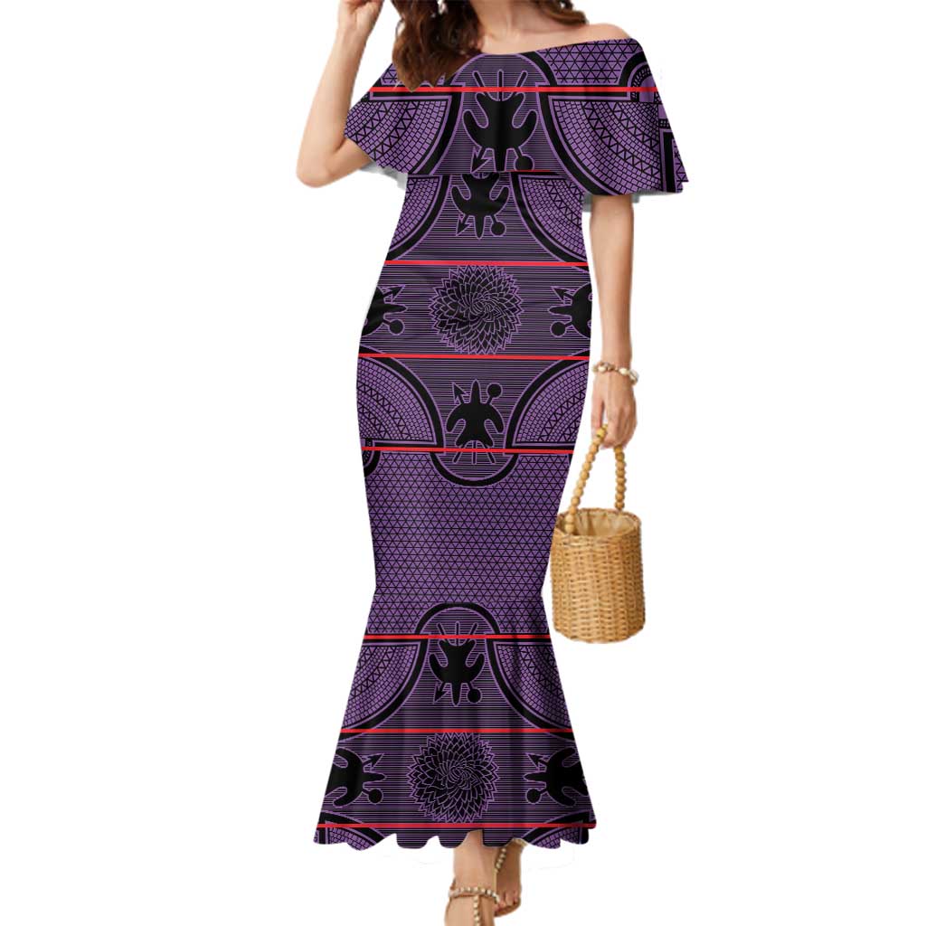Lesotho Seanamarena Family Matching Mermaid Dress and Hawaiian Shirt Basotho Traditional Blanket Style - Violet - Wonder Print Shop