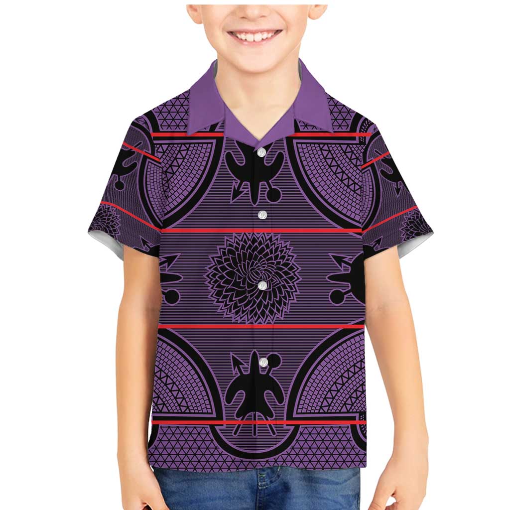 Lesotho Seanamarena Family Matching Mermaid Dress and Hawaiian Shirt Basotho Traditional Blanket Style - Violet - Wonder Print Shop
