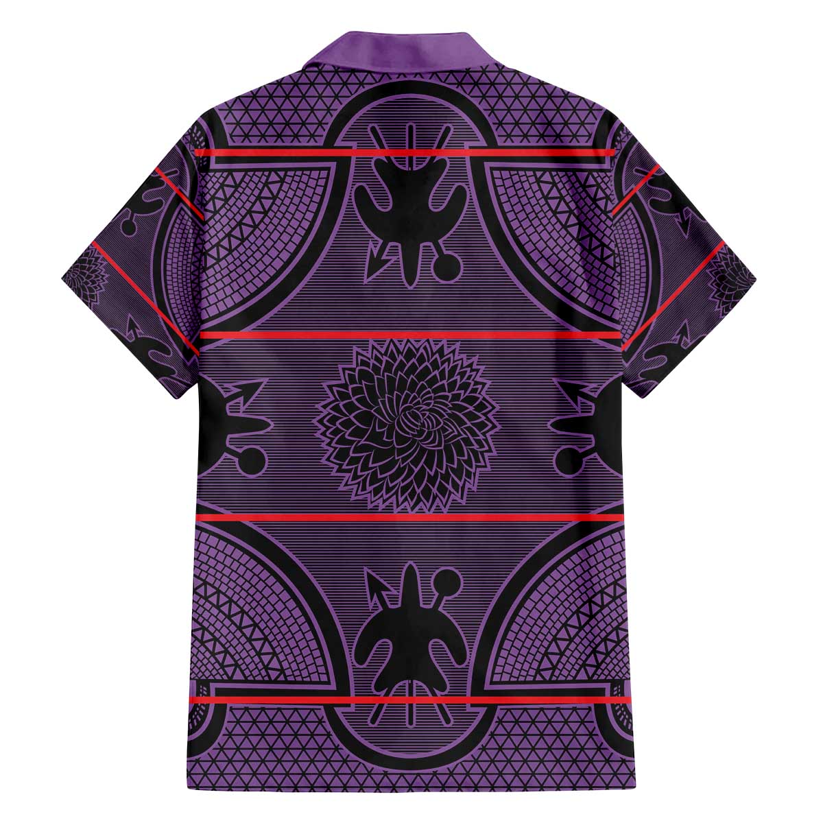 Lesotho Seanamarena Family Matching Off The Shoulder Long Sleeve Dress and Hawaiian Shirt Basotho Traditional Blanket Style - Violet - Wonder Print Shop