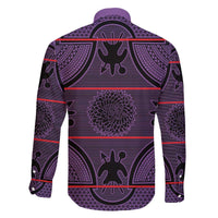 Lesotho Seanamarena Family Matching Off The Shoulder Long Sleeve Dress and Hawaiian Shirt Basotho Traditional Blanket Style - Violet - Wonder Print Shop