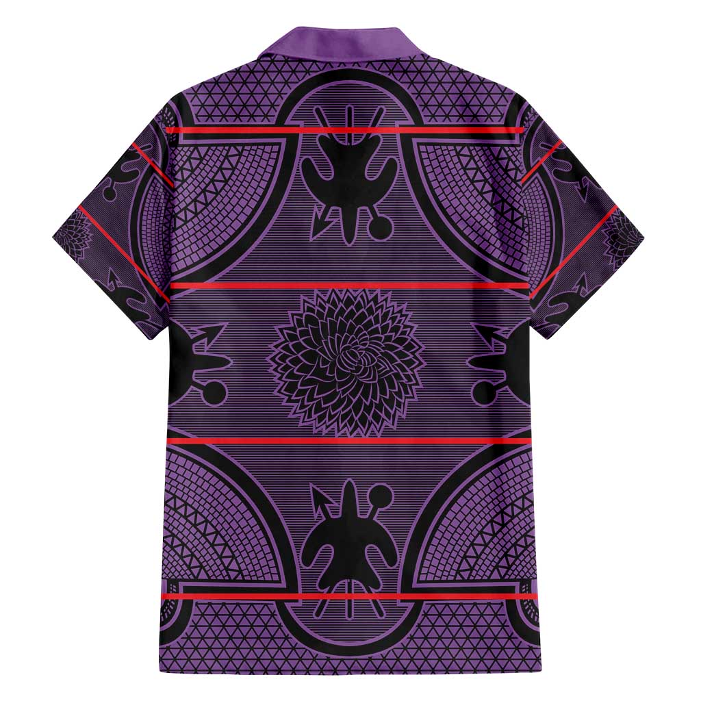 Lesotho Seanamarena Family Matching Off Shoulder Maxi Dress and Hawaiian Shirt Basotho Traditional Blanket Style - Violet - Wonder Print Shop