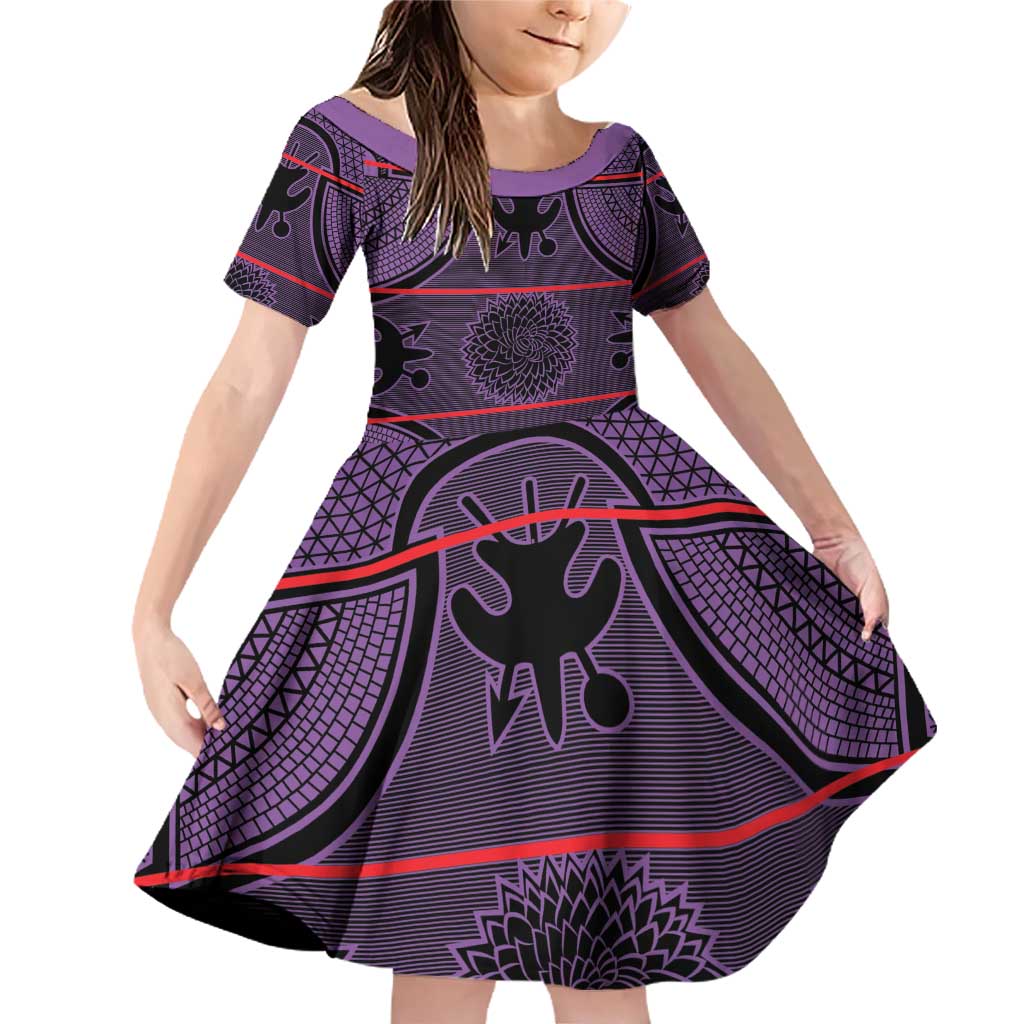 Lesotho Seanamarena Family Matching Off Shoulder Short Dress and Hawaiian Shirt Basotho Traditional Blanket Style - Violet - Wonder Print Shop