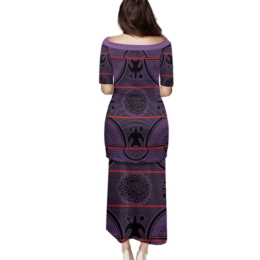 Lesotho Seanamarena Family Matching Puletasi and Hawaiian Shirt Basotho Traditional Blanket Style - Violet - Wonder Print Shop