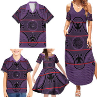 Lesotho Seanamarena Family Matching Summer Maxi Dress and Hawaiian Shirt Basotho Traditional Blanket Style - Violet - Wonder Print Shop