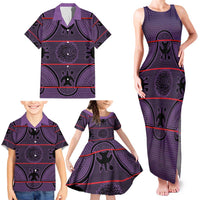 Lesotho Seanamarena Family Matching Tank Maxi Dress and Hawaiian Shirt Basotho Traditional Blanket Style - Violet - Wonder Print Shop
