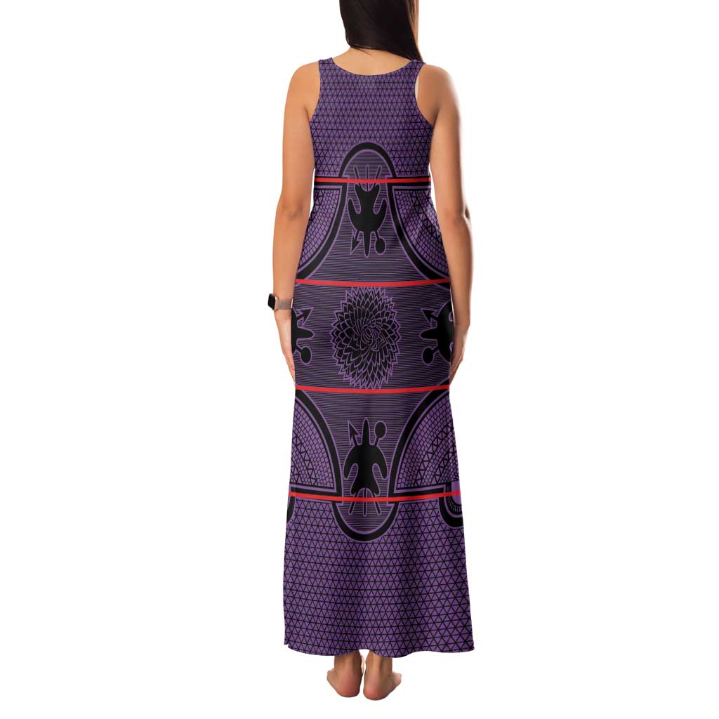 Lesotho Seanamarena Family Matching Tank Maxi Dress and Hawaiian Shirt Basotho Traditional Blanket Style - Violet - Wonder Print Shop