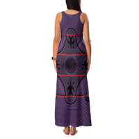 Lesotho Seanamarena Family Matching Tank Maxi Dress and Hawaiian Shirt Basotho Traditional Blanket Style - Violet - Wonder Print Shop