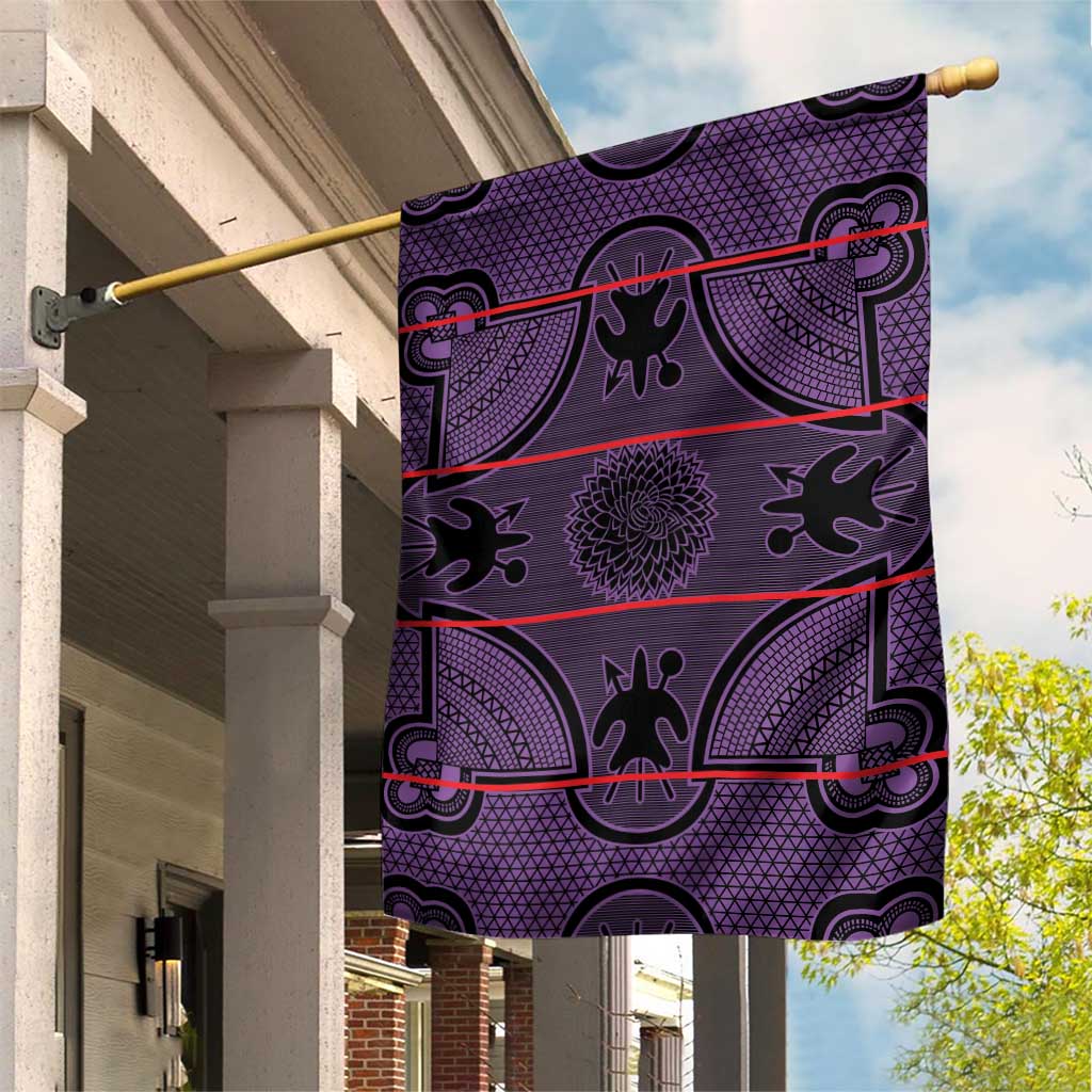 Lesotho Seanamarena Garden Flag Basotho Traditional Blanket Style - Violet - Wonder Print Shop