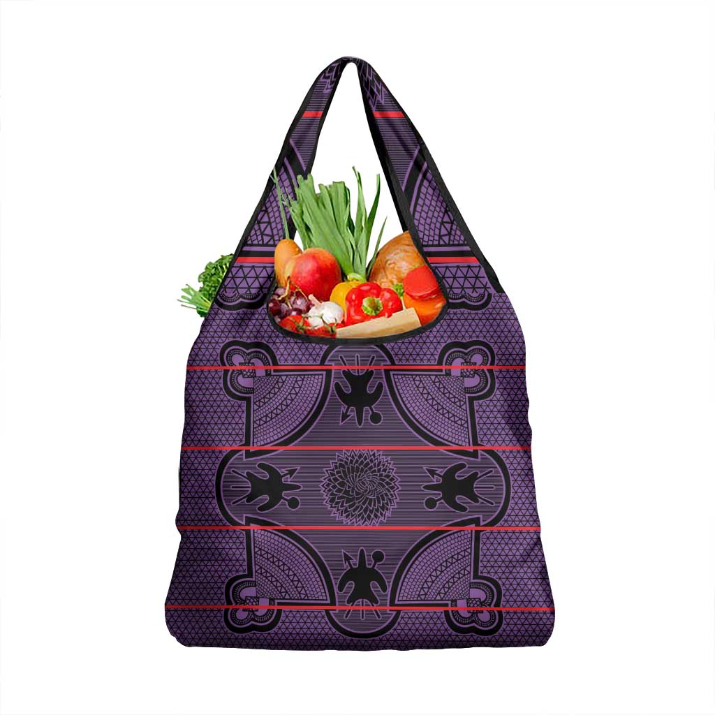 Lesotho Seanamarena Grocery Bag Basotho Traditional Blanket Style - Violet - Wonder Print Shop