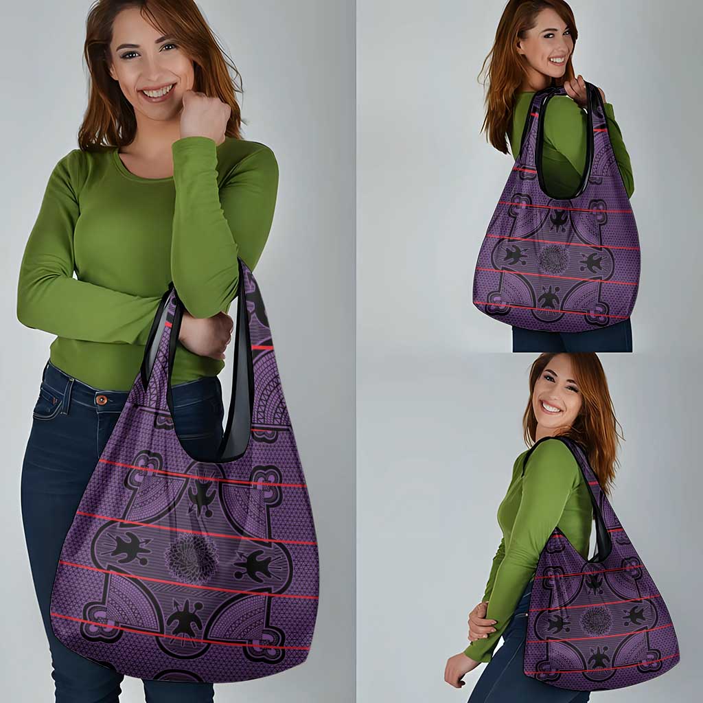 Lesotho Seanamarena Grocery Bag Basotho Traditional Blanket Style - Violet - Wonder Print Shop