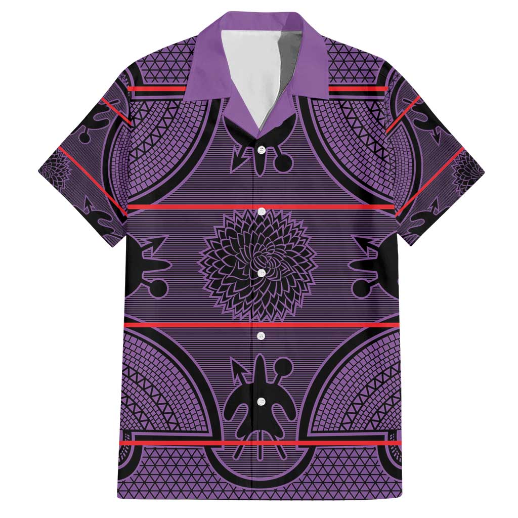 Lesotho Seanamarena Hawaiian Shirt Basotho Traditional Blanket Style - Violet - Wonder Print Shop