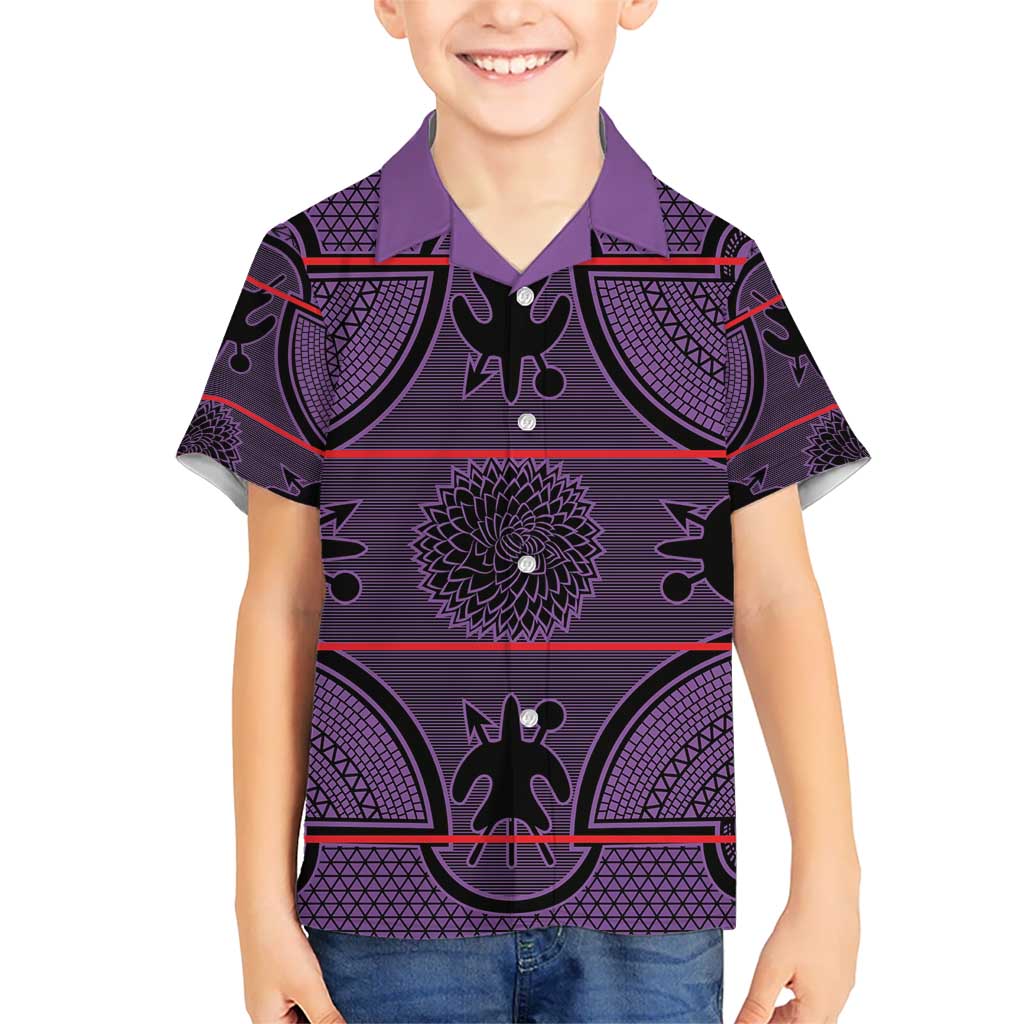 Lesotho Seanamarena Hawaiian Shirt Basotho Traditional Blanket Style - Violet - Wonder Print Shop