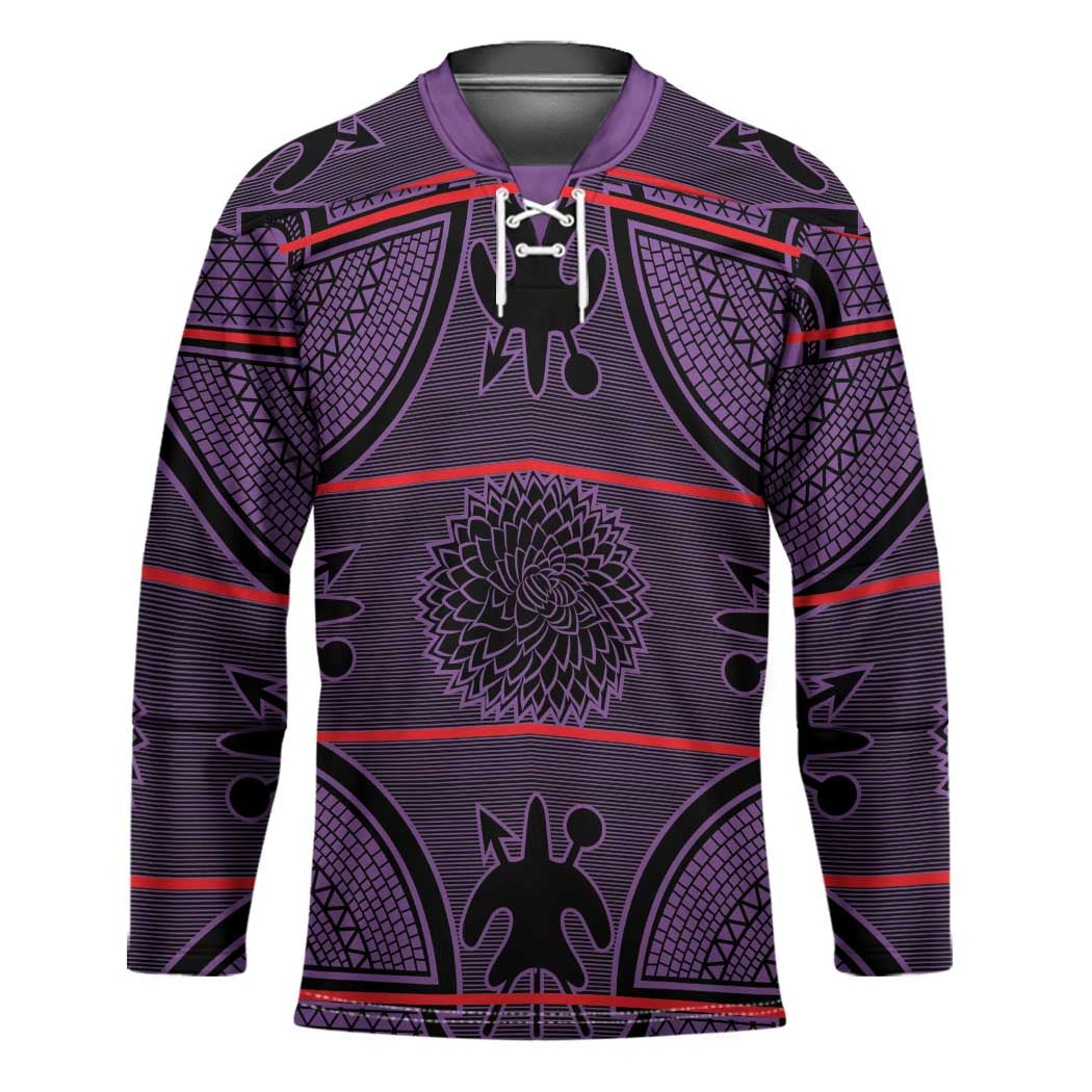 Lesotho Seanamarena Hockey Jersey Basotho Traditional Blanket Style - Violet - Wonder Print Shop