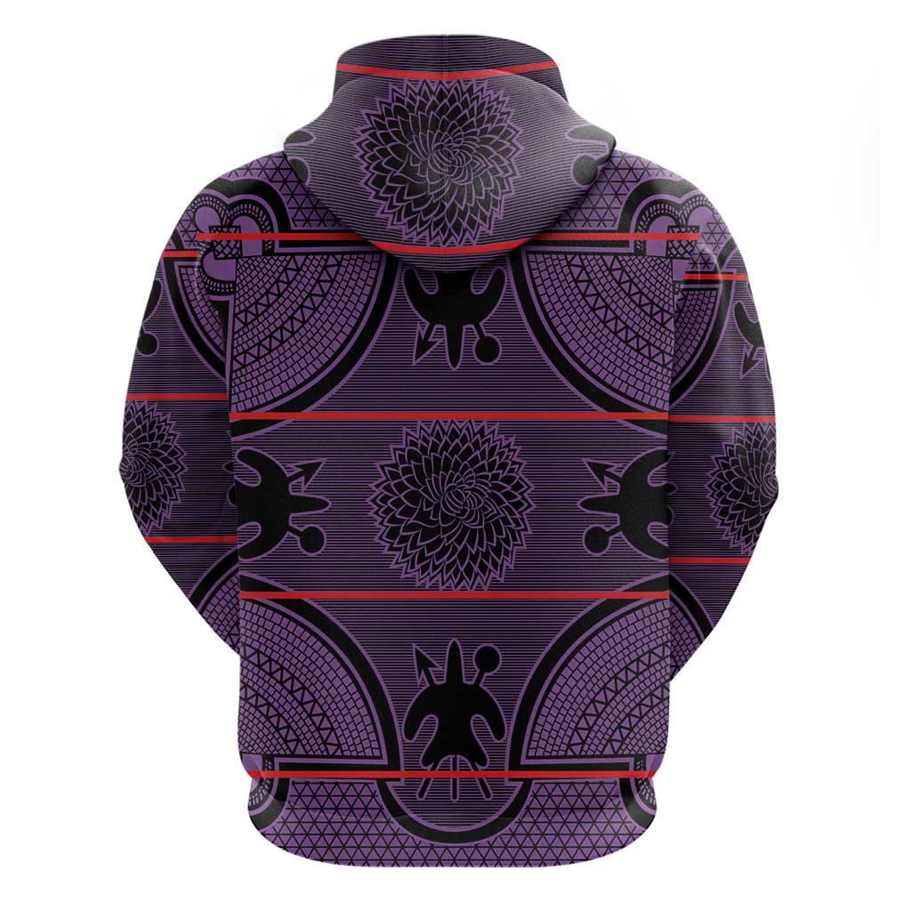 Lesotho Seanamarena Hoodie Basotho Traditional Blanket Style - Violet - Wonder Print Shop
