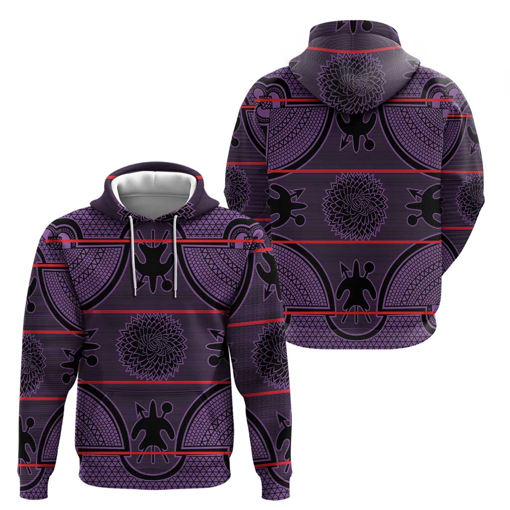 Lesotho Seanamarena Hoodie Basotho Traditional Blanket Style - Violet - Wonder Print Shop
