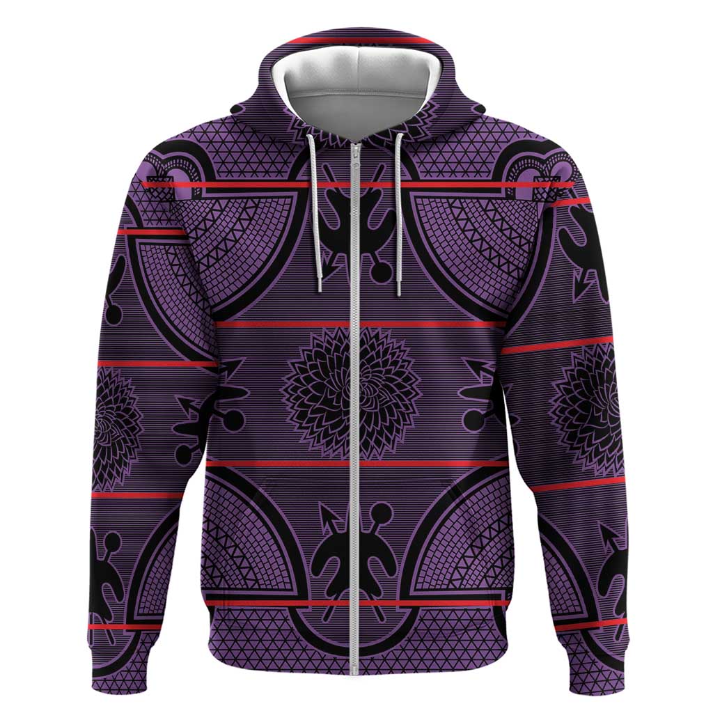 Lesotho Seanamarena Hoodie Basotho Traditional Blanket Style - Violet - Wonder Print Shop