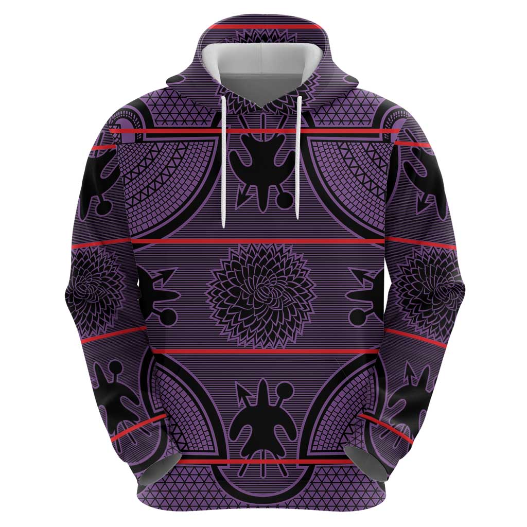 Lesotho Seanamarena Hoodie Basotho Traditional Blanket Style - Violet - Wonder Print Shop
