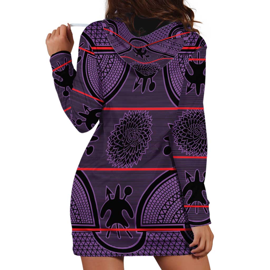Lesotho Seanamarena Hoodie Dress Basotho Traditional Blanket Style - Violet - Wonder Print Shop