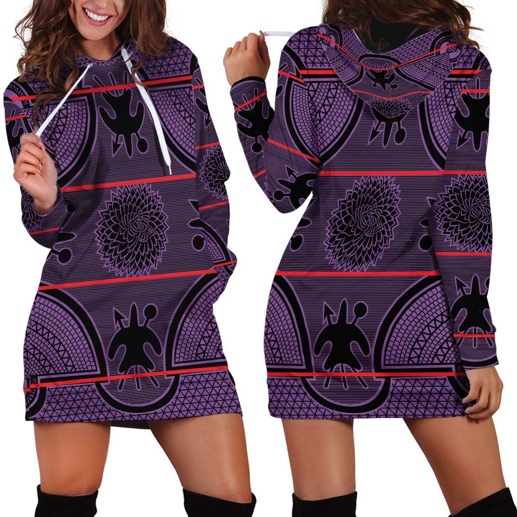 Lesotho Seanamarena Hoodie Dress Basotho Traditional Blanket Style - Violet - Wonder Print Shop