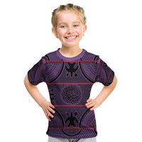Lesotho Seanamarena Kid T Shirt Basotho Traditional Blanket Style - Violet - Wonder Print Shop
