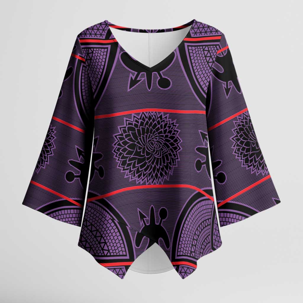 Lesotho Seanamarena Kimono Sleeve Blouse Basotho Traditional Blanket Style - Violet - Wonder Print Shop