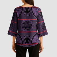 Lesotho Seanamarena Kimono Sleeve Blouse Basotho Traditional Blanket Style - Violet - Wonder Print Shop