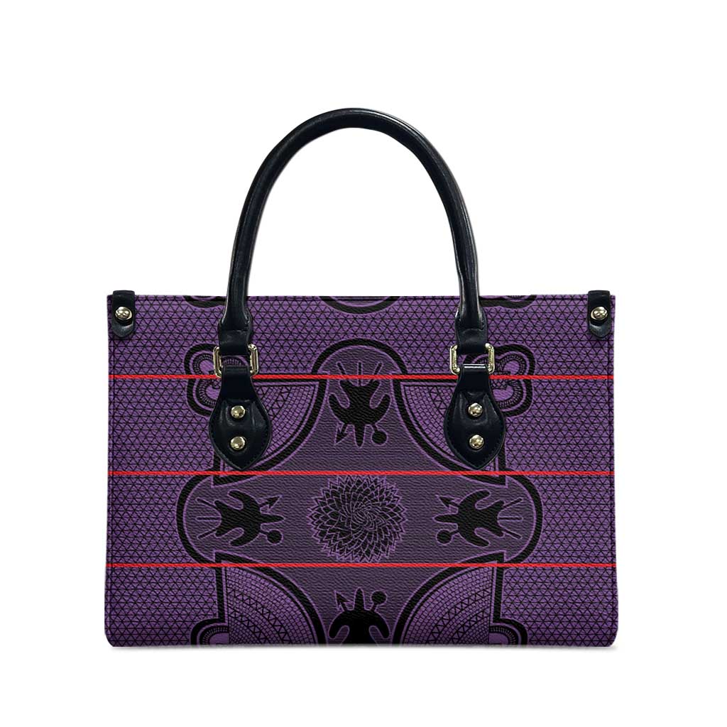 Lesotho Seanamarena Leather Bag Basotho Traditional Blanket Style - Violet - Wonder Print Shop