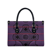 Lesotho Seanamarena Leather Bag Basotho Traditional Blanket Style - Violet - Wonder Print Shop