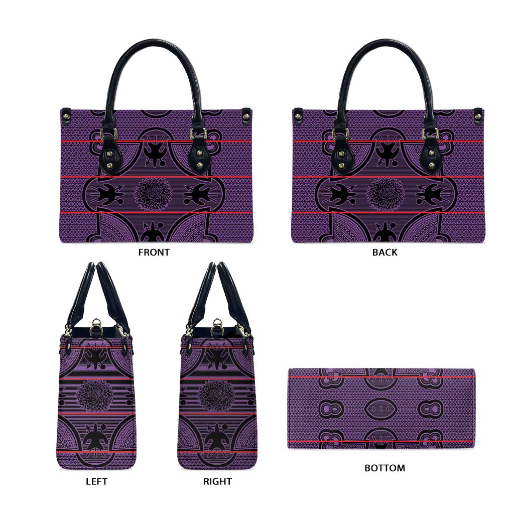 Lesotho Seanamarena Leather Bag Basotho Traditional Blanket Style - Violet - Wonder Print Shop
