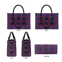 Lesotho Seanamarena Leather Bag Basotho Traditional Blanket Style - Violet - Wonder Print Shop