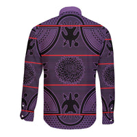 Lesotho Seanamarena Long Sleeve Button Shirt Basotho Traditional Blanket Style - Violet - Wonder Print Shop