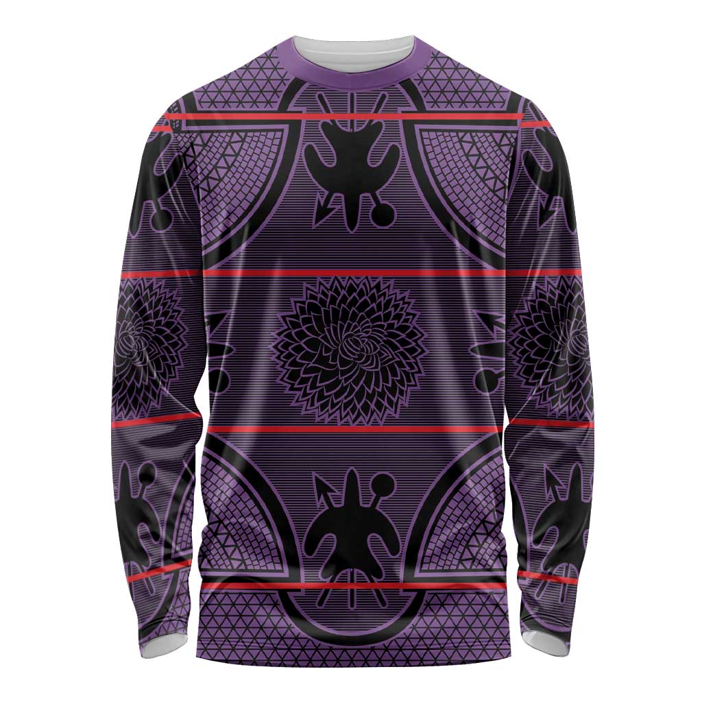 Lesotho Seanamarena Long Sleeve Shirt Basotho Traditional Blanket Style - Violet - Wonder Print Shop