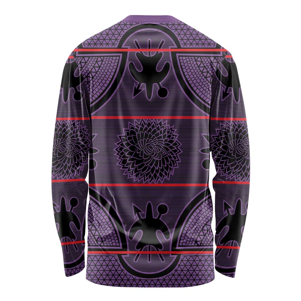 Lesotho Seanamarena Long Sleeve Shirt Basotho Traditional Blanket Style - Violet - Wonder Print Shop