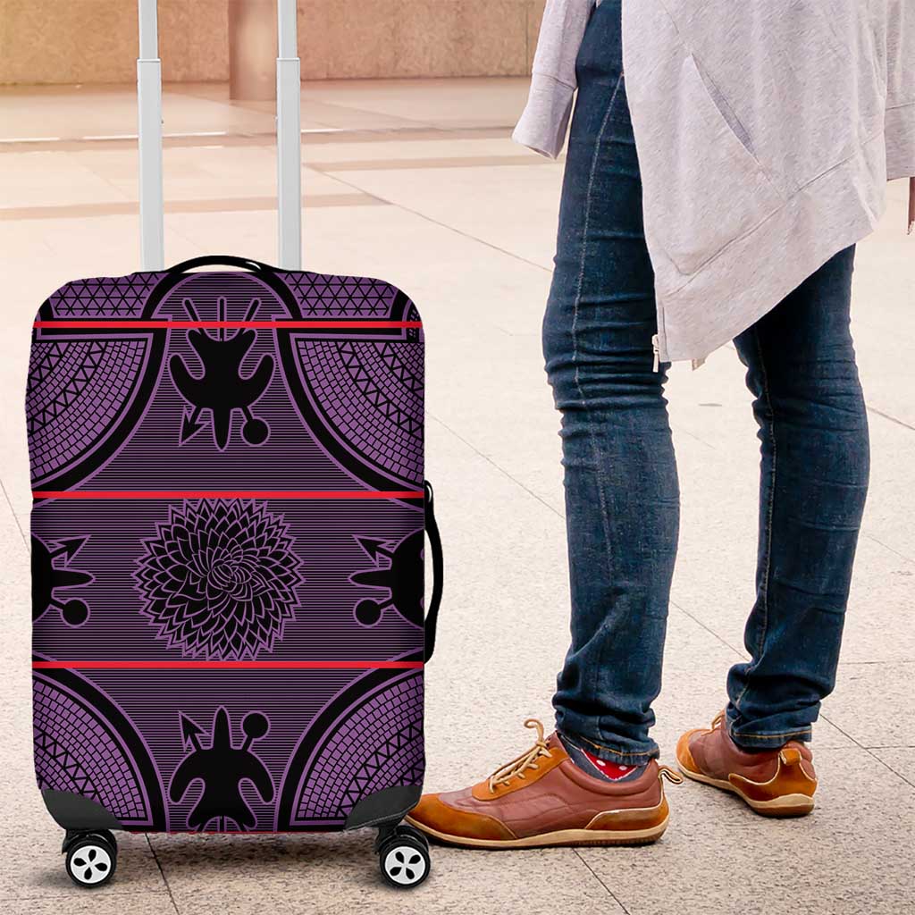 Lesotho Seanamarena Luggage Cover Basotho Traditional Blanket Style - Violet - Wonder Print Shop