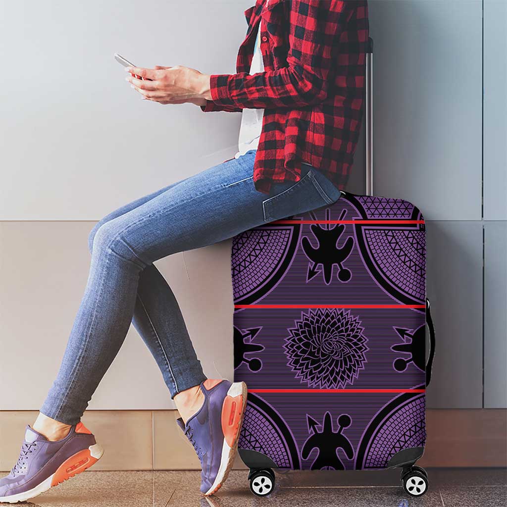 Lesotho Seanamarena Luggage Cover Basotho Traditional Blanket Style - Violet - Wonder Print Shop