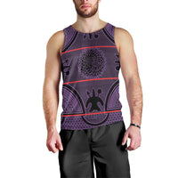 Lesotho Seanamarena Men Tank Top Basotho Traditional Blanket Style - Violet - Wonder Print Shop