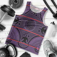 Lesotho Seanamarena Men Tank Top Basotho Traditional Blanket Style - Violet - Wonder Print Shop