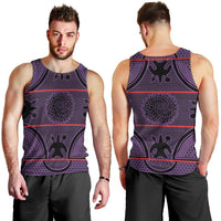 Lesotho Seanamarena Men Tank Top Basotho Traditional Blanket Style - Violet - Wonder Print Shop