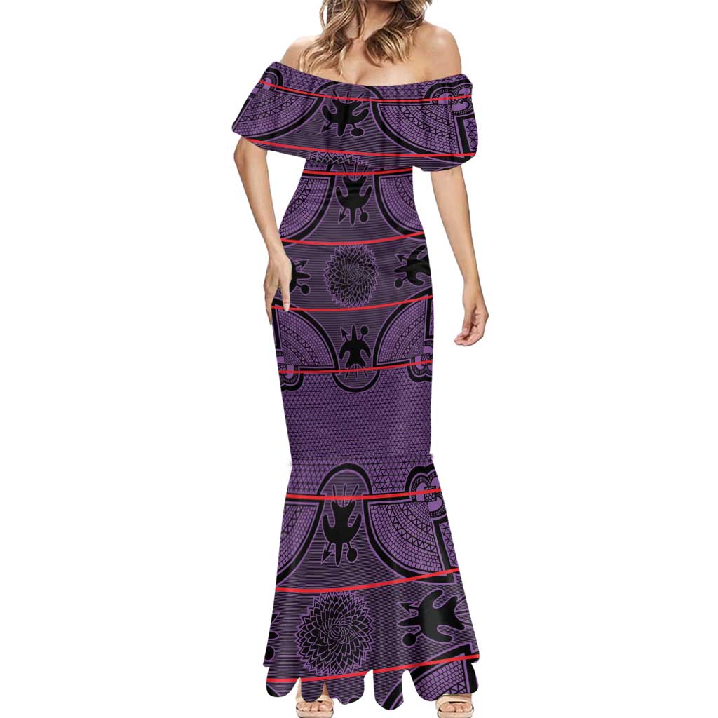 Lesotho Seanamarena Mermaid Dress Basotho Traditional Blanket Style - Violet - Wonder Print Shop