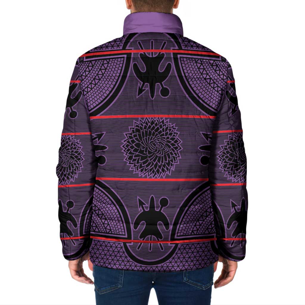 Lesotho Seanamarena Padded Jacket Basotho Traditional Blanket Style - Violet - Wonder Print Shop