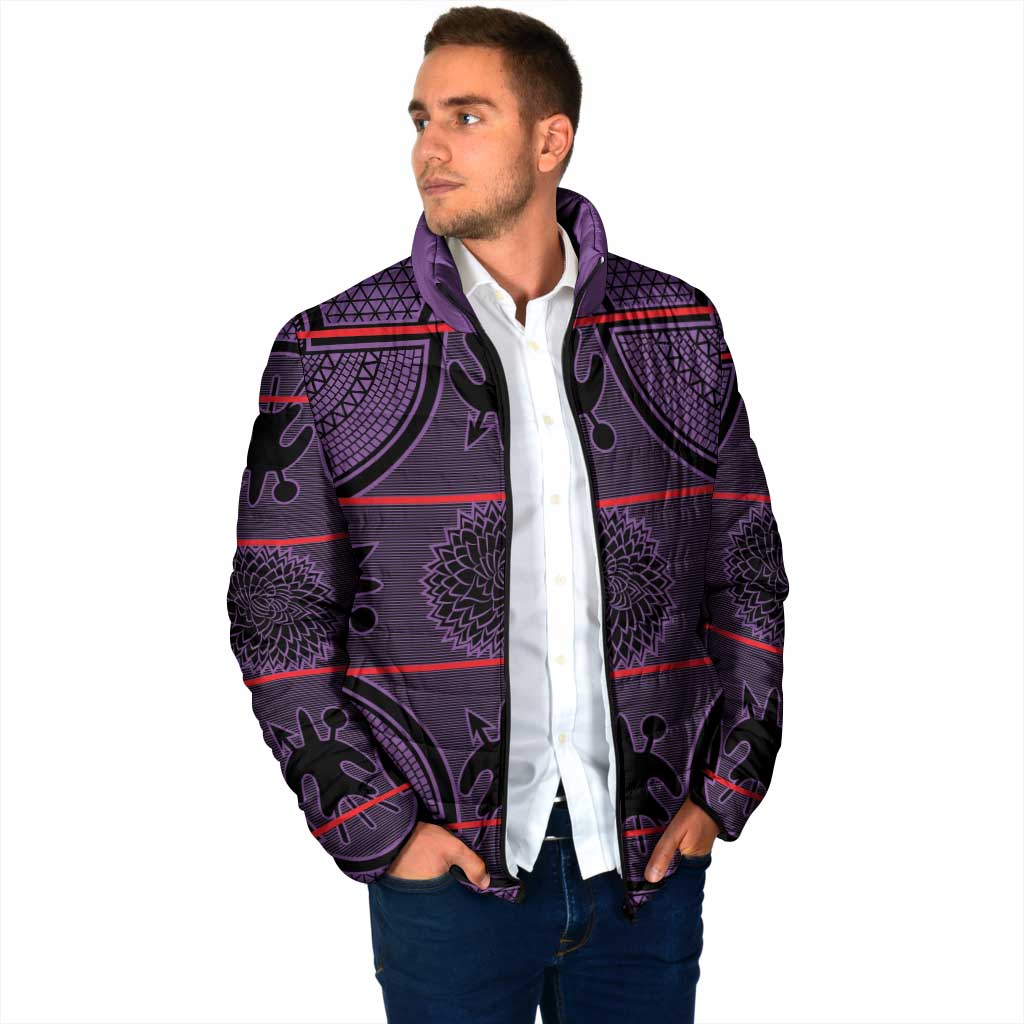 Lesotho Seanamarena Padded Jacket Basotho Traditional Blanket Style - Violet - Wonder Print Shop
