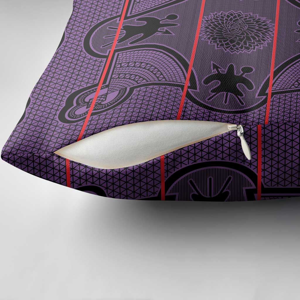 Lesotho Seanamarena Pillow Cover Basotho Traditional Blanket Style - Violet - Wonder Print Shop