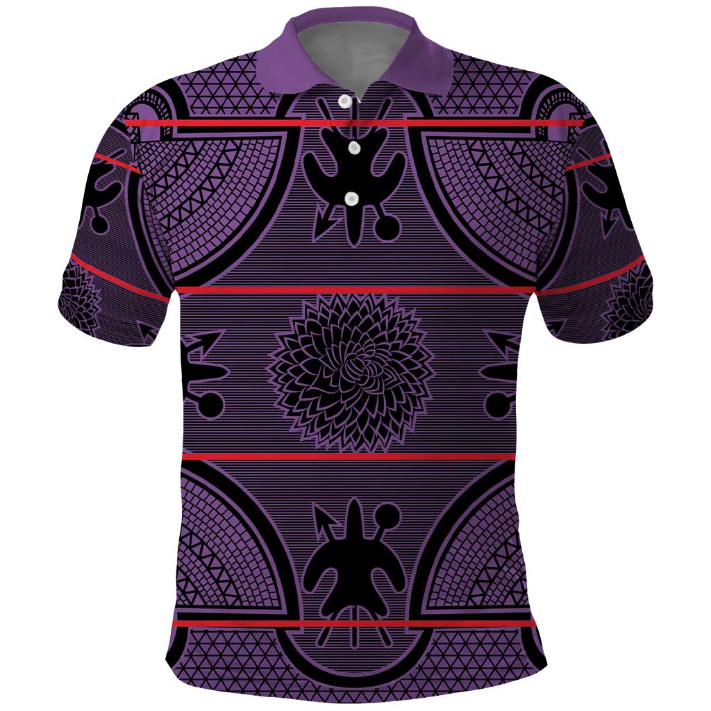 Lesotho Seanamarena Polo Shirt Basotho Traditional Blanket Style - Violet - Wonder Print Shop