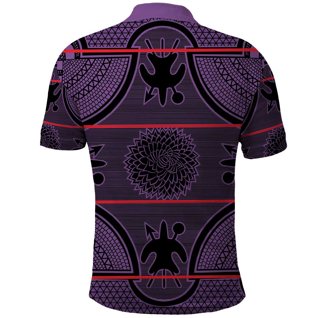 Lesotho Seanamarena Polo Shirt Basotho Traditional Blanket Style - Violet - Wonder Print Shop